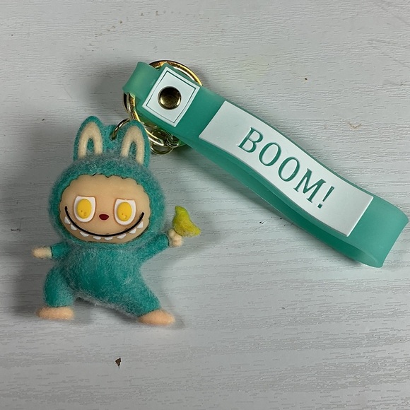 Charming Teal Bunny Bag Charm with BOOM! Strap - Picture 1 of 1